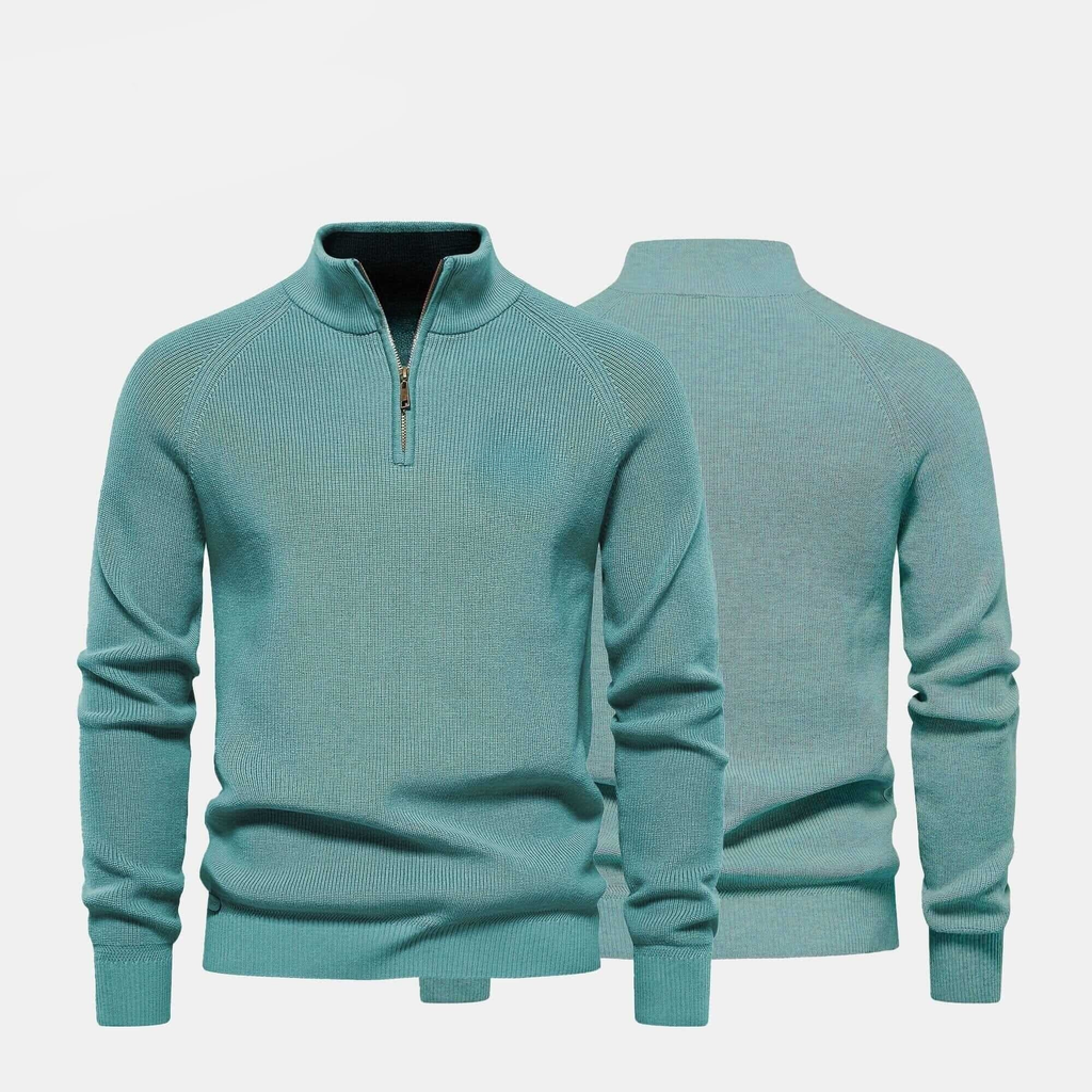 Gerippter Zip-Pullover Premium