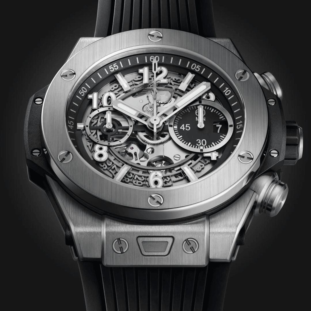 Unico Silber Schwarz 44mm Herrenchronograph