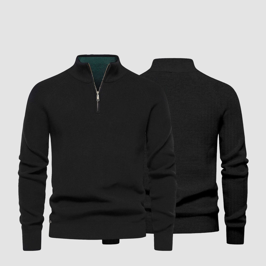 Gerippter Zip-Pullover Premium