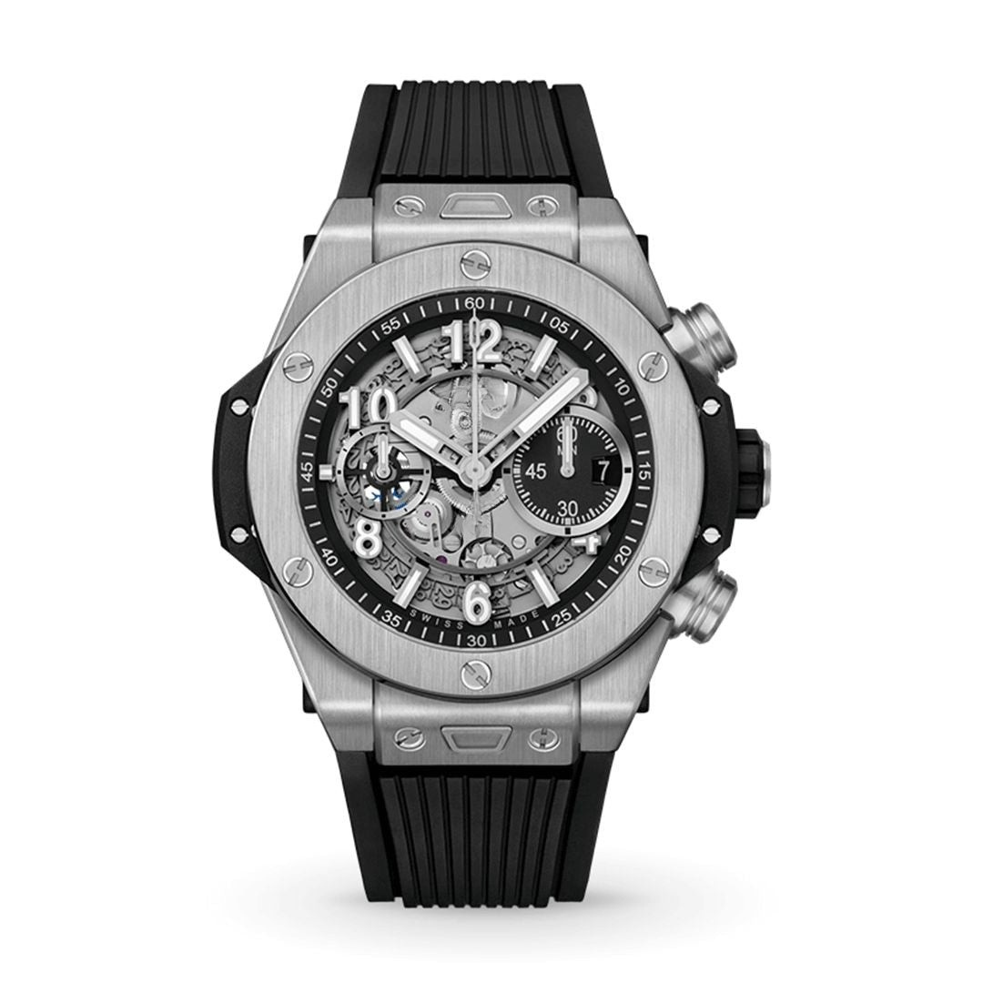 Unico Silber Schwarz 44mm Herrenchronograph