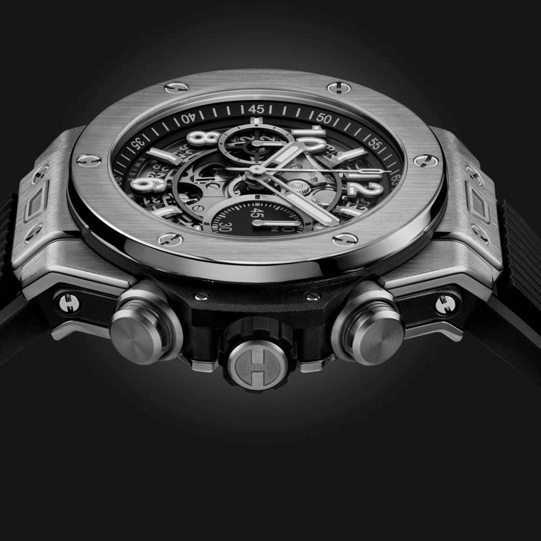 Unico Silber Schwarz 44mm Herrenchronograph
