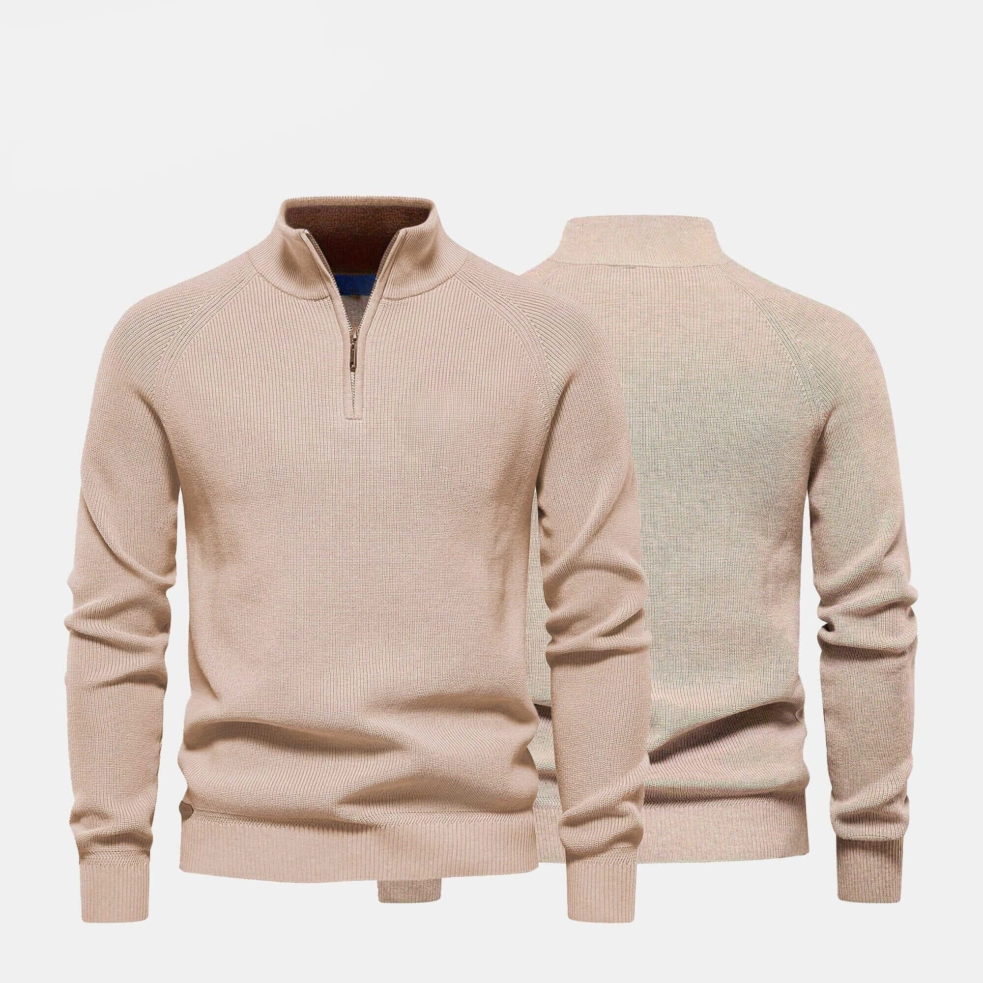 Gerippter Zip-Pullover Premium
