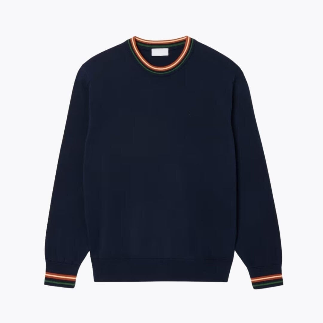 Gestreifter Baumwoll-Jersey Pullover
