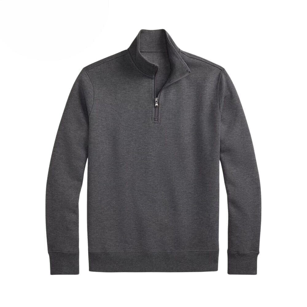 Doppelstrick Stehkragen Pullover Mit Viertelreißverschluss