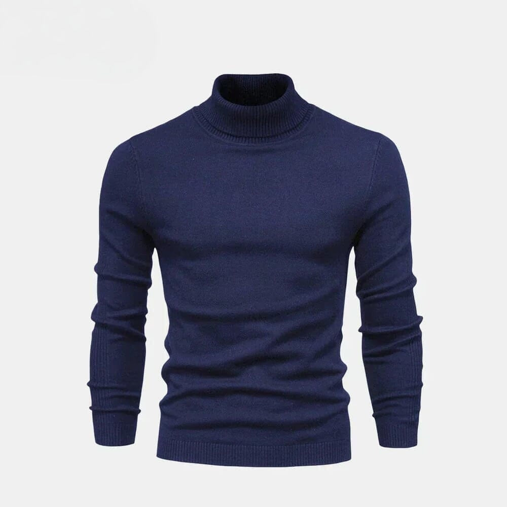 Rollkragen Zopfmuster Woll-Strickpullover