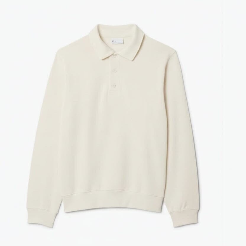 Geripptes Baumwoll-Sweatshirt Mit Polo-Kragen