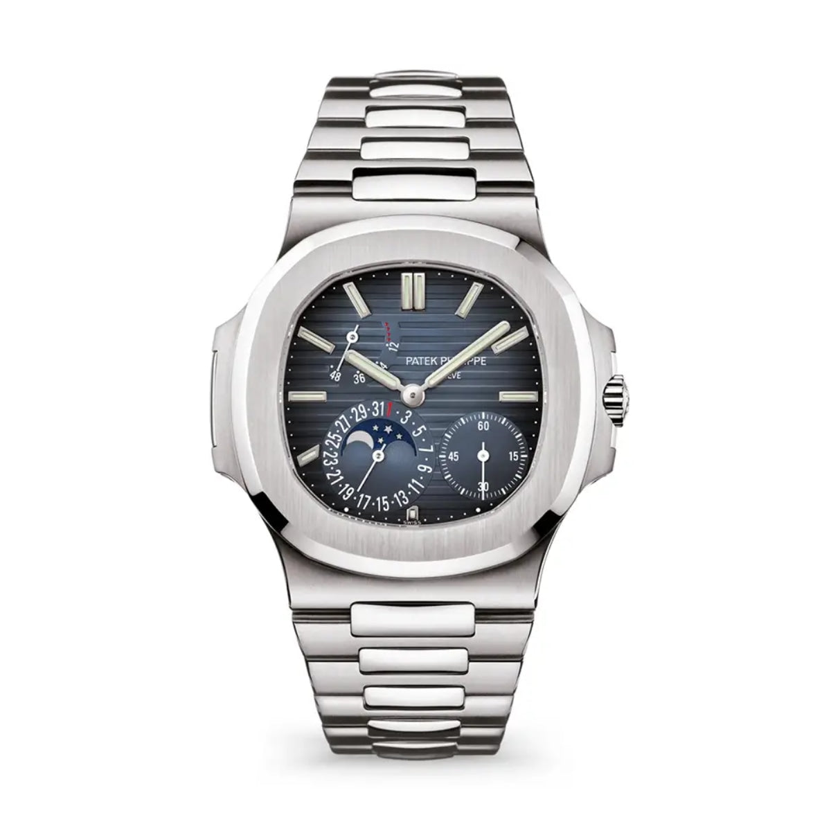 Nautilus Stahl Blaues Zifferblatt Mondphase 5712/1A-001