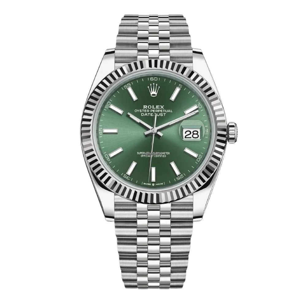 Datejust Grünes Zifferblatt Jubilee Armband 41mm
