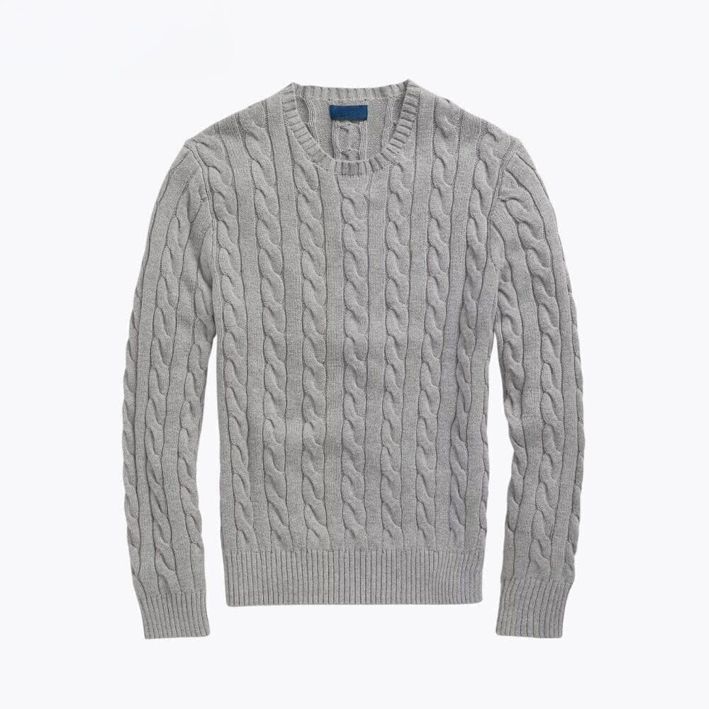 Baumwoll-Pullover Mit Zopfmuster