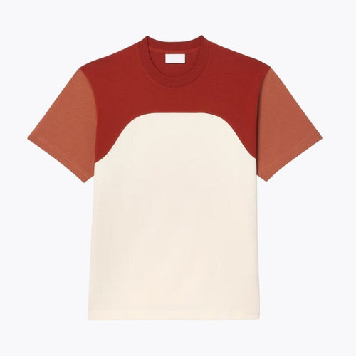 Baumwoll-Jersey T-SHIRT Mit Colour-Block Design