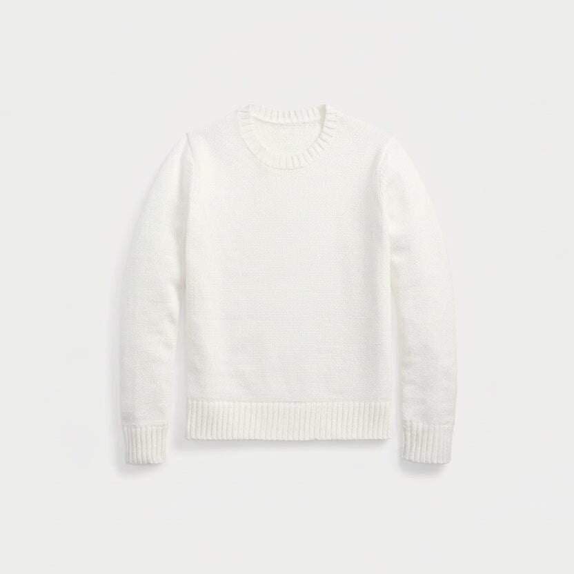 Polo Bear Pullover Mit Rundhalsausschnitt Aus Leinen-Baumwoll-Mix