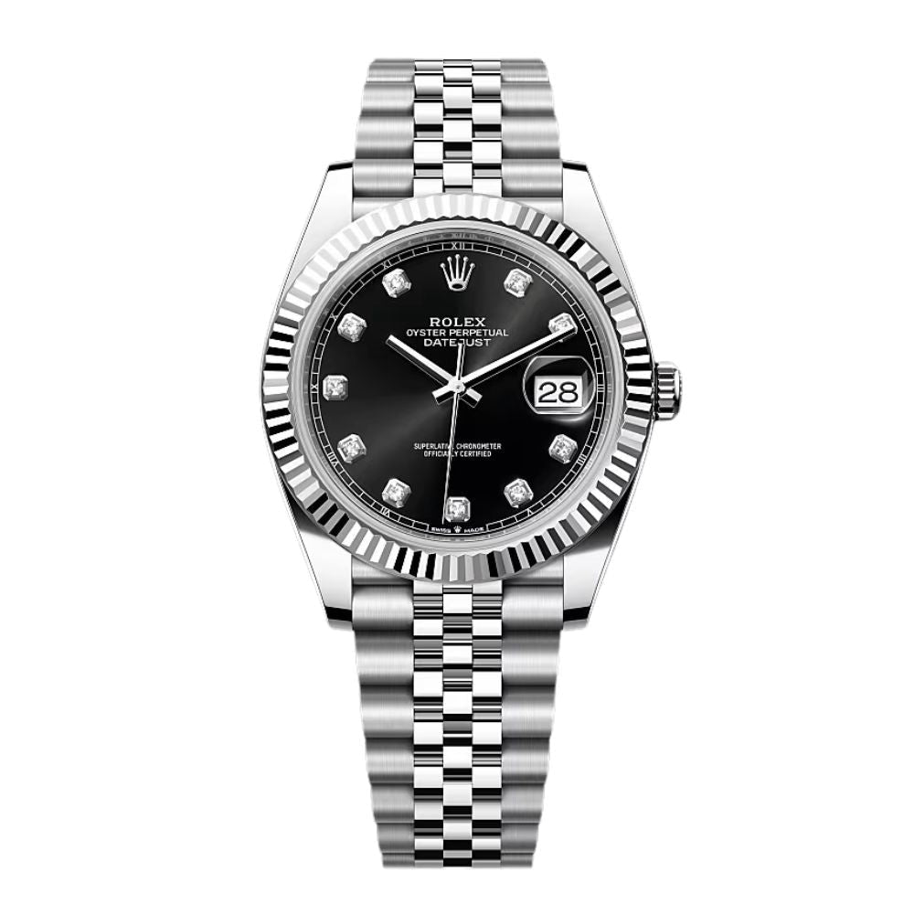 Datejust Diamant Schwarzes Zifferblatt Jubilee 41mm