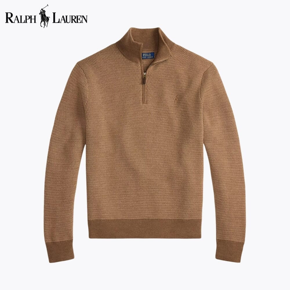 Waschbarer Woll-Pullover Mit Viertel-Reißverschluss