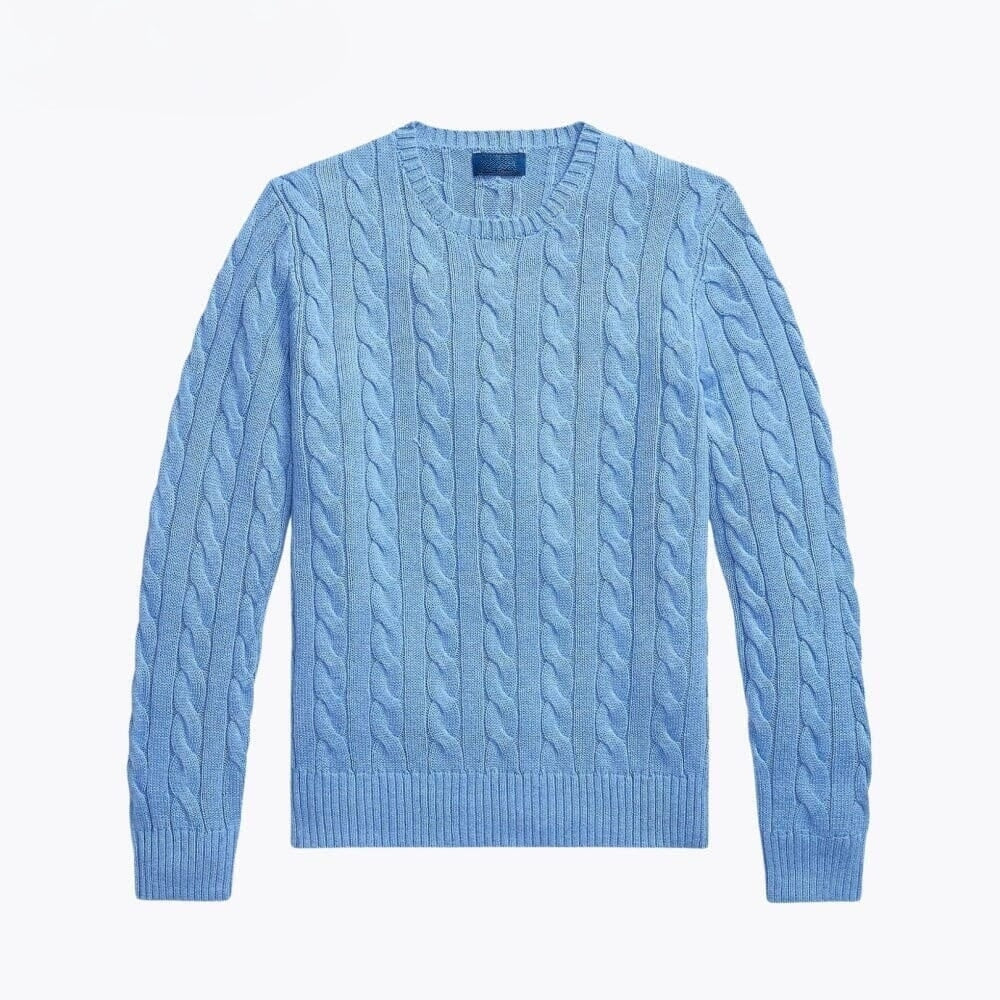 Baumwoll-Pullover Mit Zopfmuster