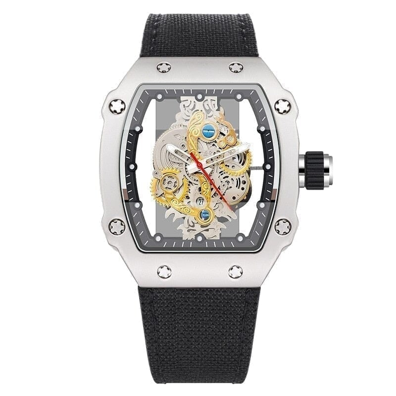 Skeleton Mech Herren-Armbanduhr Mit Skelett-Zifferblatt