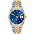Datejust 16233 - Gold & Stahl Mit Blauem Zifferblatt 36mm