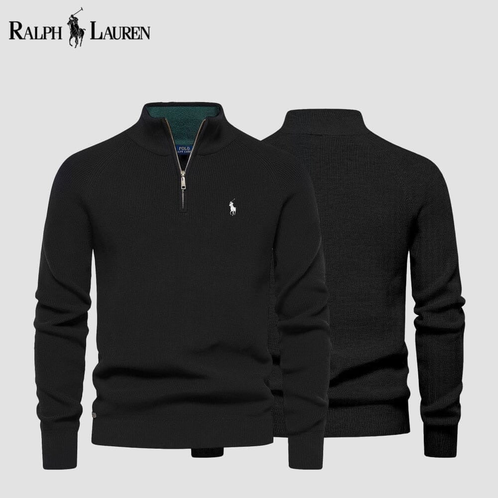 Zip Zopfstrick Woll-Pullover