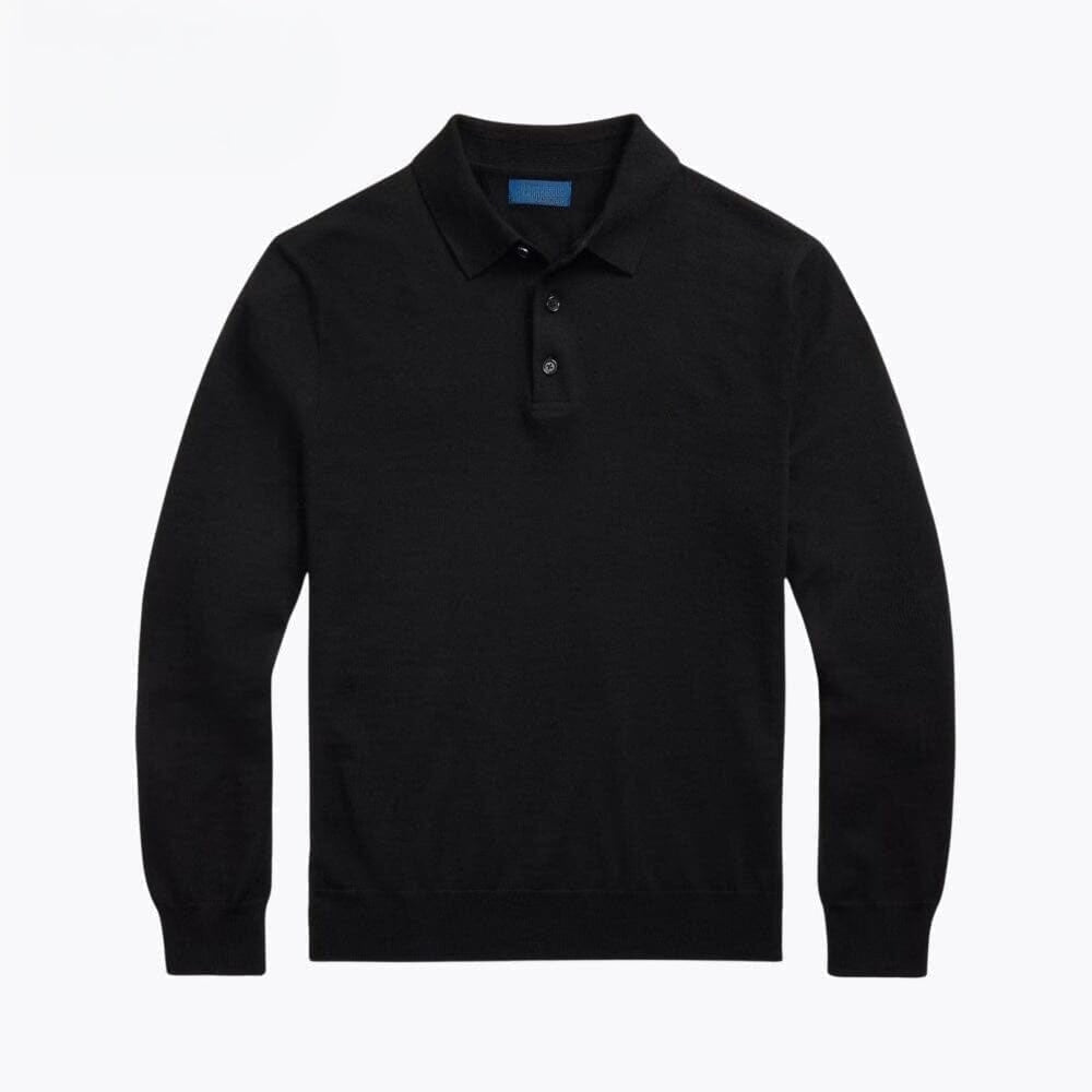 Woll-Pullover Mit Polo-Kragen