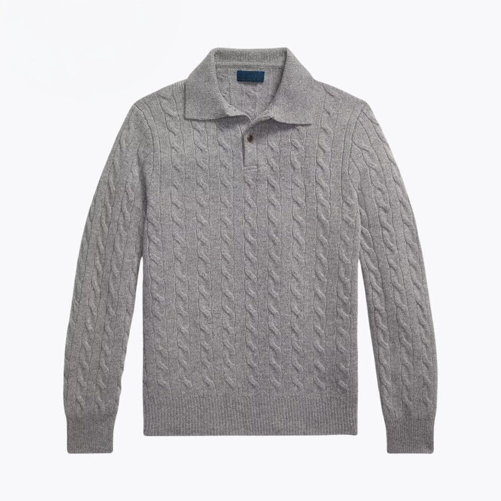 Wolle-Kaschmir Zopfstrick-Pullover