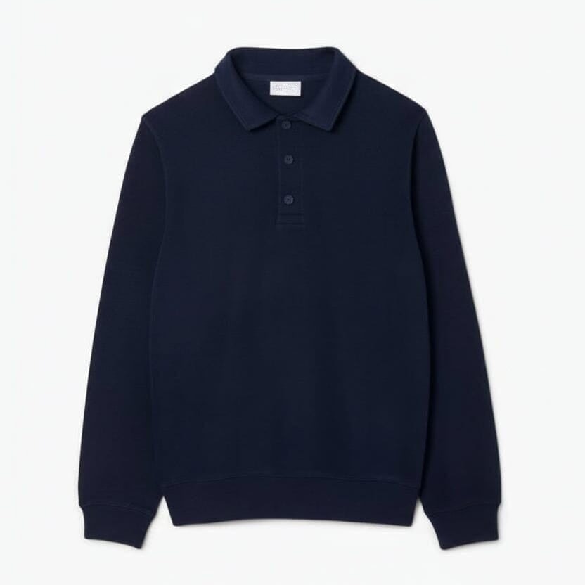 Geripptes Baumwoll-Sweatshirt Mit Polo-Kragen