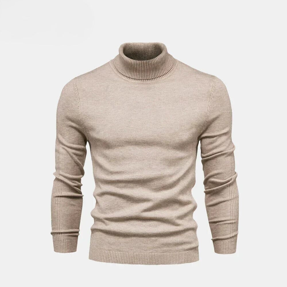 Rollkragen Zopfmuster Woll-Strickpullover