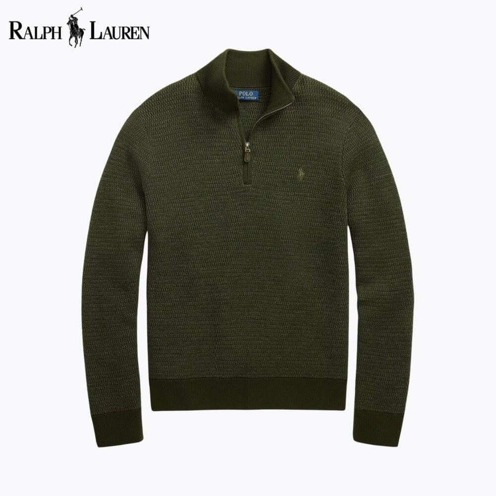 Waschbarer Woll-Pullover Mit Viertel-Reißverschluss