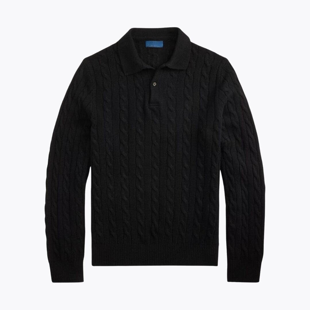 Wolle-Kaschmir Zopfstrick-Pullover