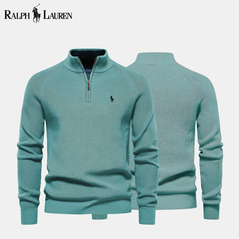 Zip Zopfstrick Woll-Pullover