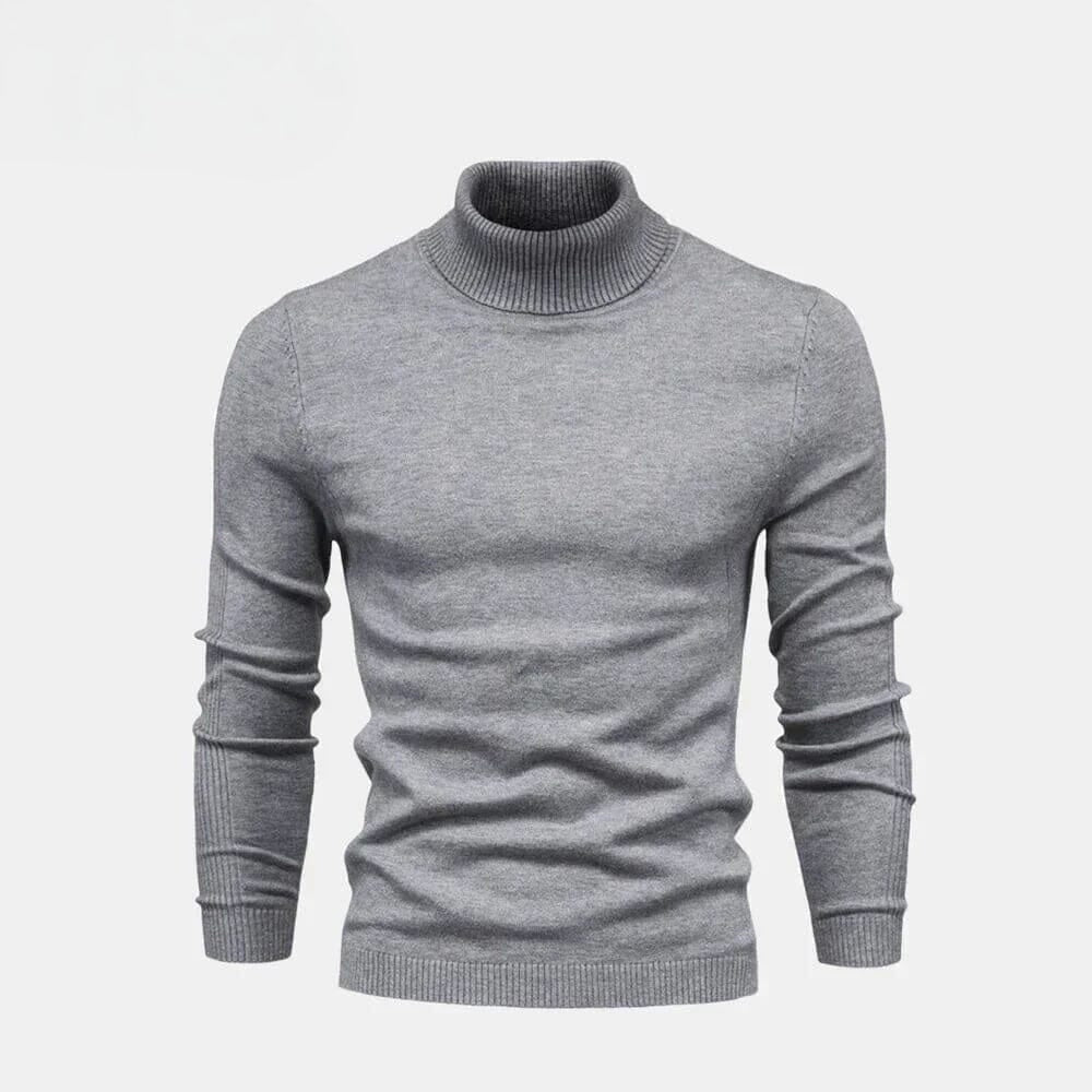 Rollkragen Zopfmuster Woll-Strickpullover