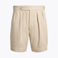 Relaxed Fit Plissierte Twill Shorts