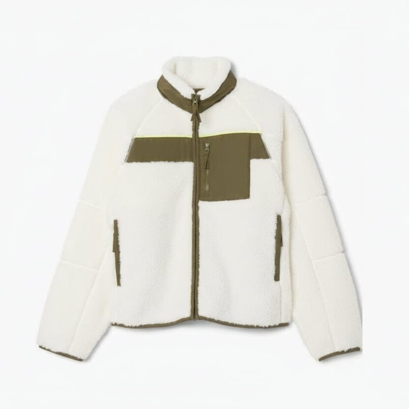 Colour-Block Sherpa Fleece Jacke