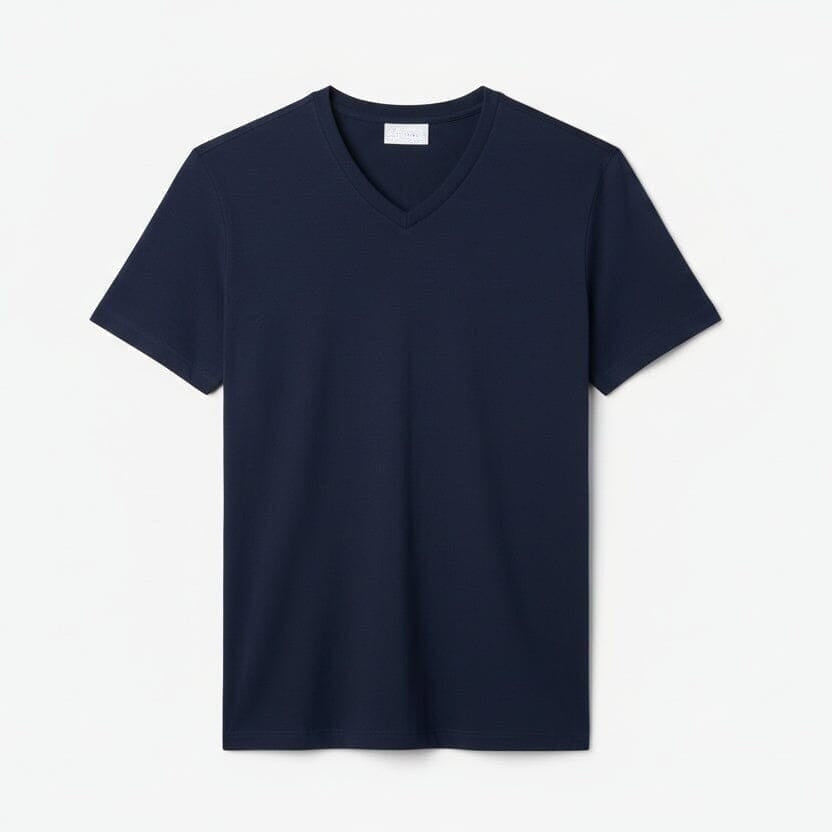 Herren V-Ausschnitt T-SHIRT Aus Leichter Pima-Baumwolle
