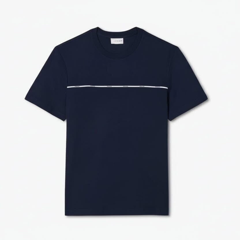Herren T-SHIRT Aus Baumwoll-Jersey Mit Kontrastbesatz