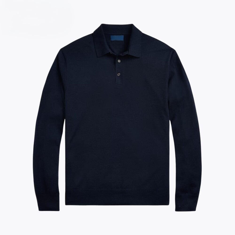 Woll-Pullover Mit Polo-Kragen