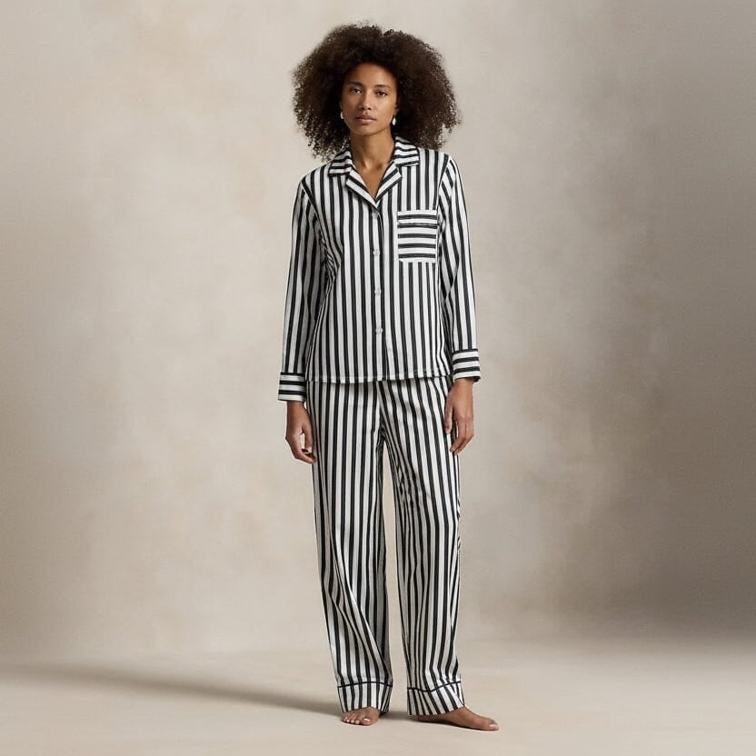 Polo Bear Baumwoll-Sateen Pyjama-Set