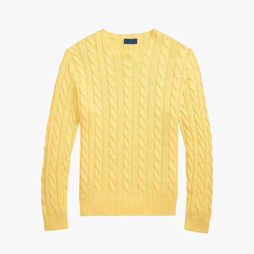 Baumwoll-Pullover Mit Zopfmuster