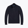 Mesh-Strick Baumwoll-Pullover Mit Viertel-Reißverschluss