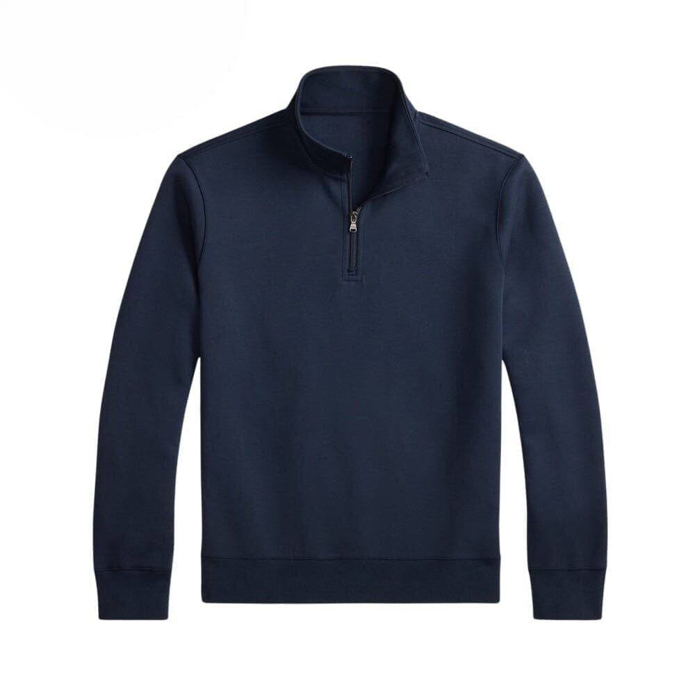 Doppelstrick Stehkragen Pullover Mit Viertelreißverschluss