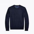 Mesh-Strick Baumwoll-Pullover Mit Rundhalsausschnitt