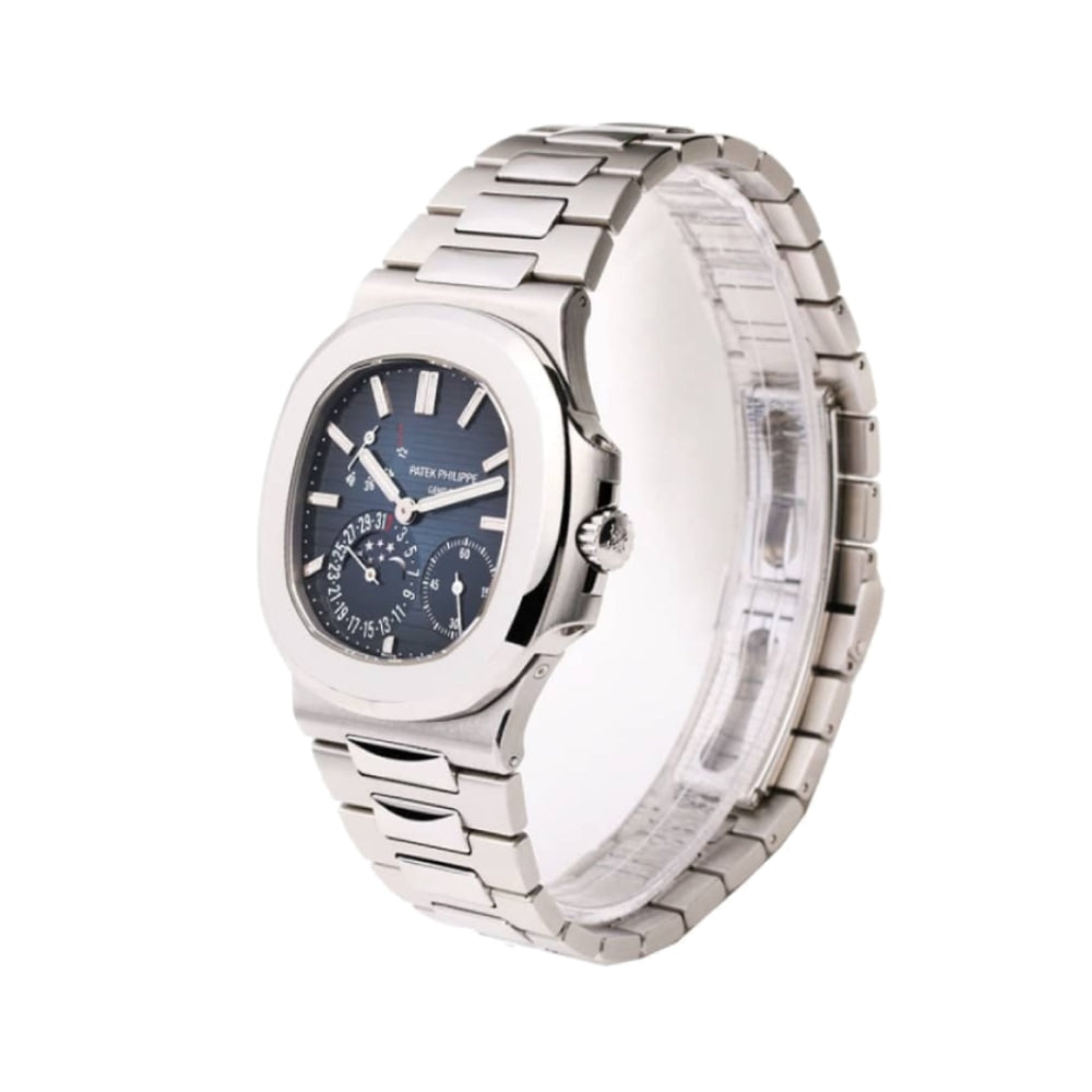 Nautilus Stahl Blaues Zifferblatt Mondphase 5712/1A-001