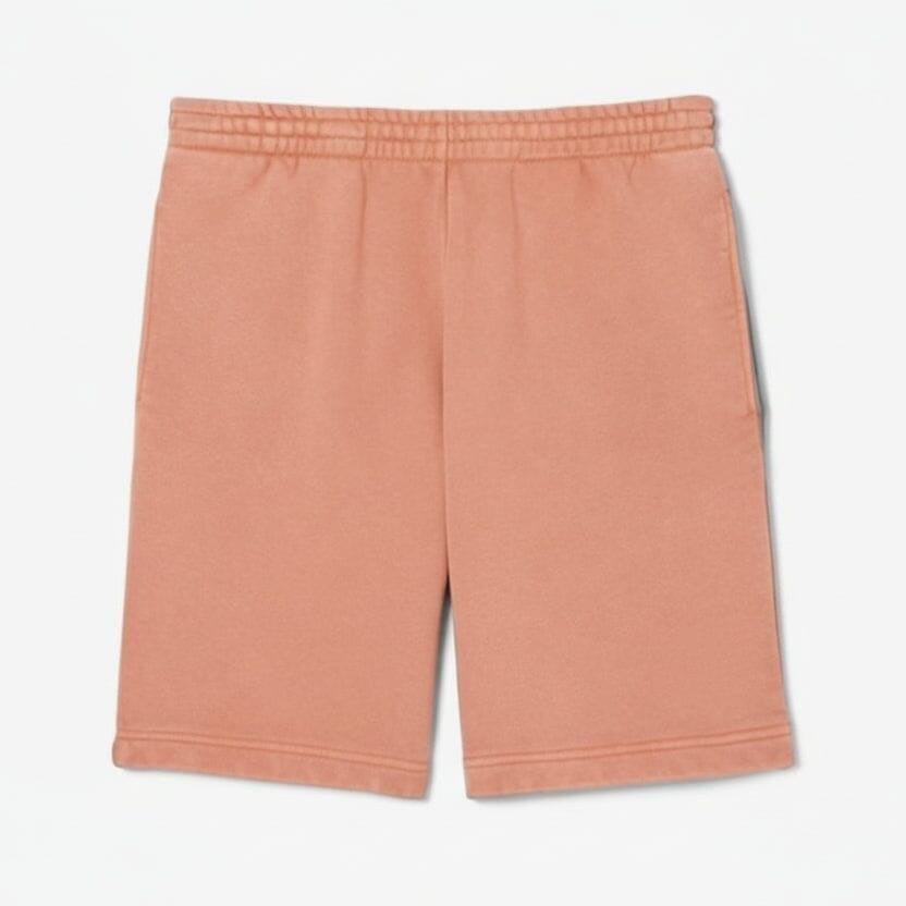 Baumwoll-Fleece Shorts Mit Wascheffekt