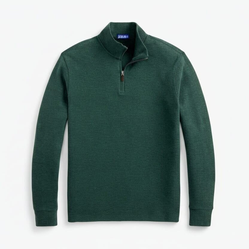 Estate-Rib Pullover Mit Viertel-Reißverschluss